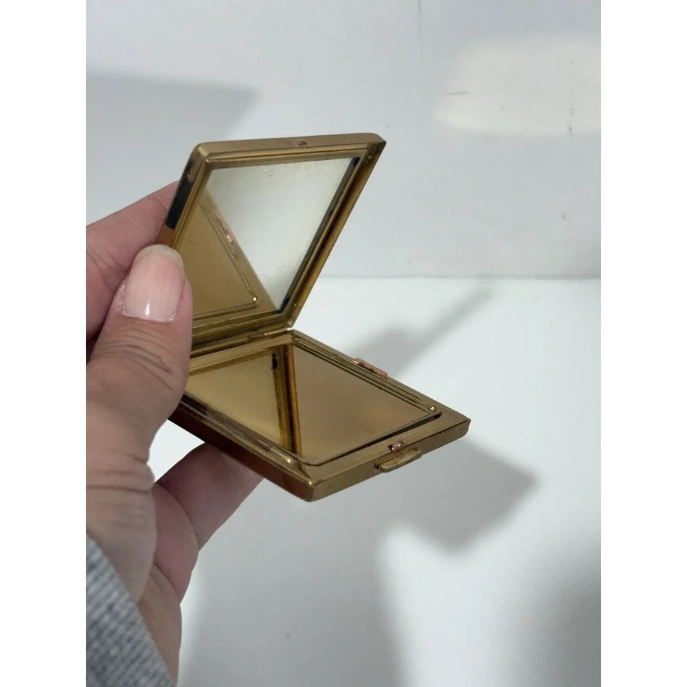 Vintage‎ Bourjois New York Powder & Mirror Gold-tone Case Only See Pictures